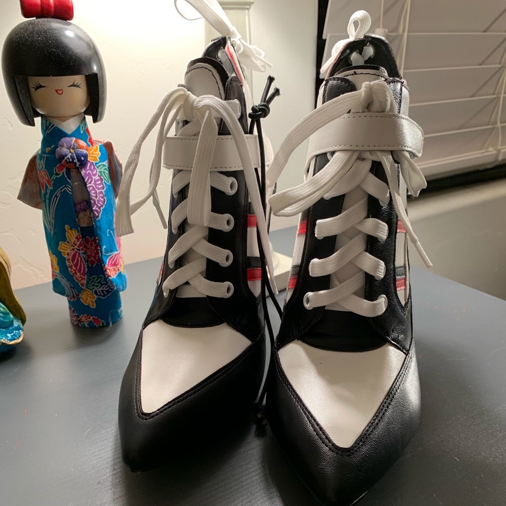 High heel ankle boots.